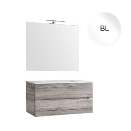 Composizione bagno bianco lucido 90 cm sospeso linea talia DH 142-DMA90-BL