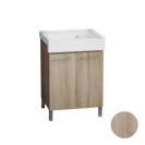Mobile lavatoio con lavabo in ceramica 2 ante 75x50 olmo Xilon 140-XMN02-LM7550