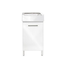 Mobile lavatoio con lavabo in ceramica 1 anta 50x50 classico Xilon 140-XMN01-BC5050