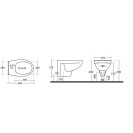 Bidet sospeso felce in porcellana LINPH 180-F310