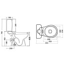 Vaso per monoblocco felce con scarico a pavimento LINPH 180-F420-P