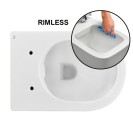 Vaso filo muro feeling rimless nero opaco Rak Ceramics 182-F400-NM