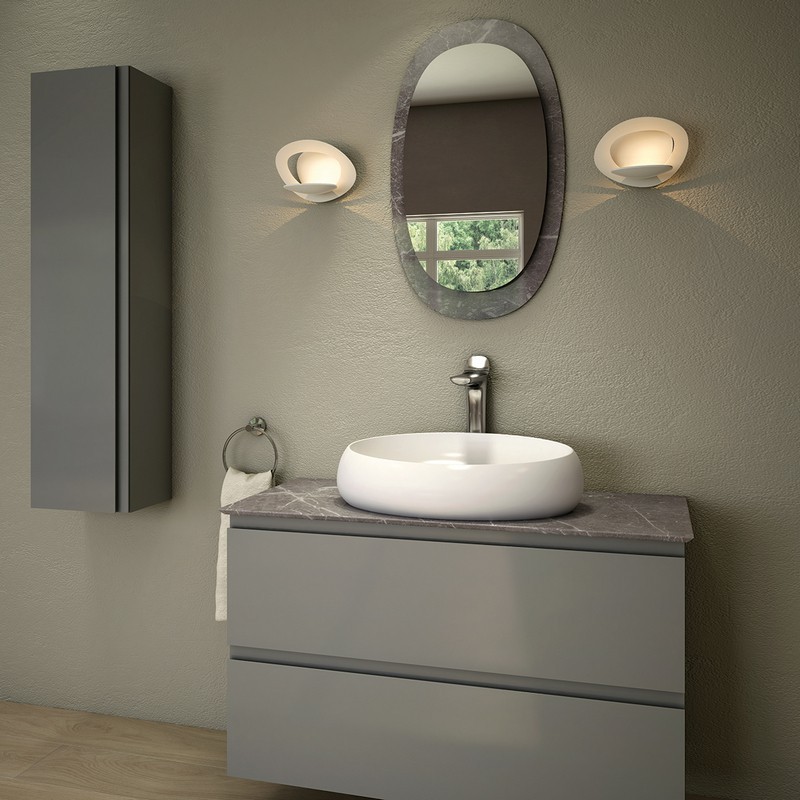 Lavabo da appoggio cloud ovale bianco alpino Rak Ceramics 182-P112-BA58