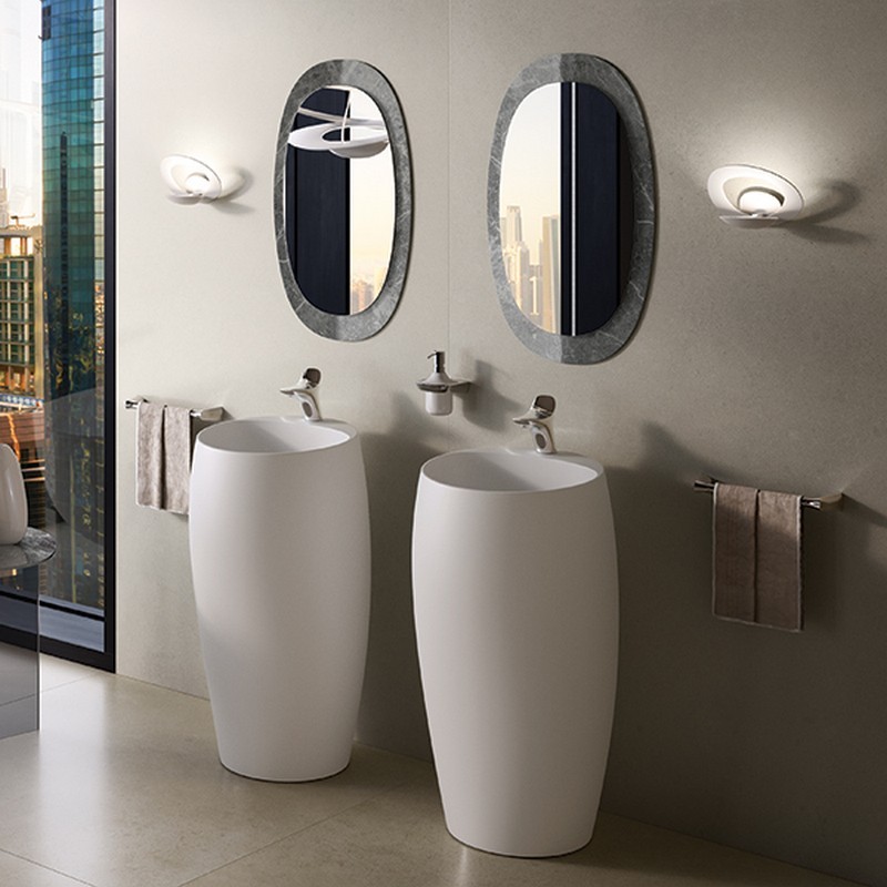 Lavabo autoportante cloud c/foro per rubinetto bianco alpino Rak Ceramics 182-P114-BA