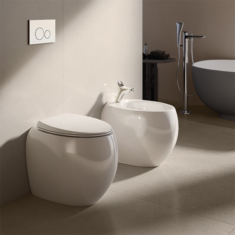 Bidet filo muro cloud bianco opaco Rak Ceramics 182-P300-RBM