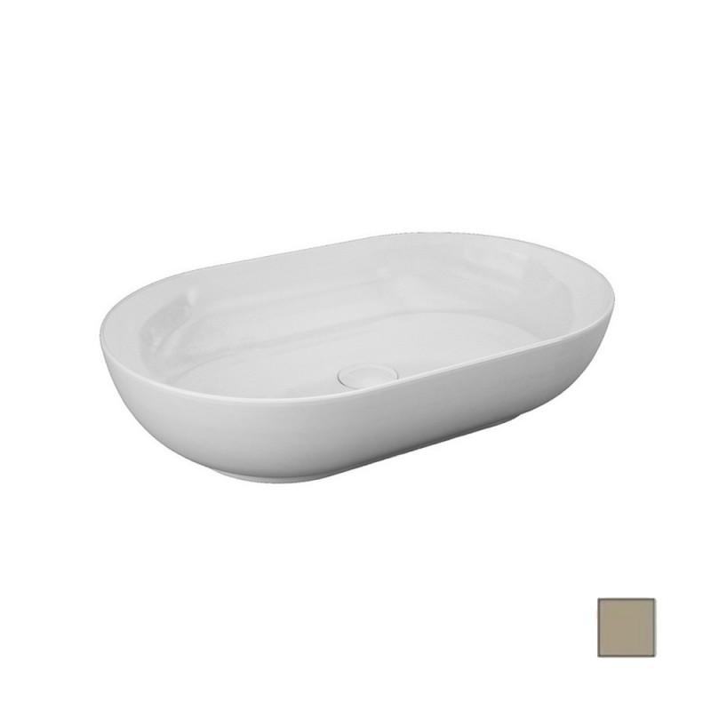 Lavabo da appoggio ovale feeling cappuccino opaco Rak Ceramics 182-F112-CM