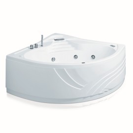 Vasca idromassaggio 140x140 con rubinetteria bordo vasca angolare serie cipro Glass 1989 101-75142