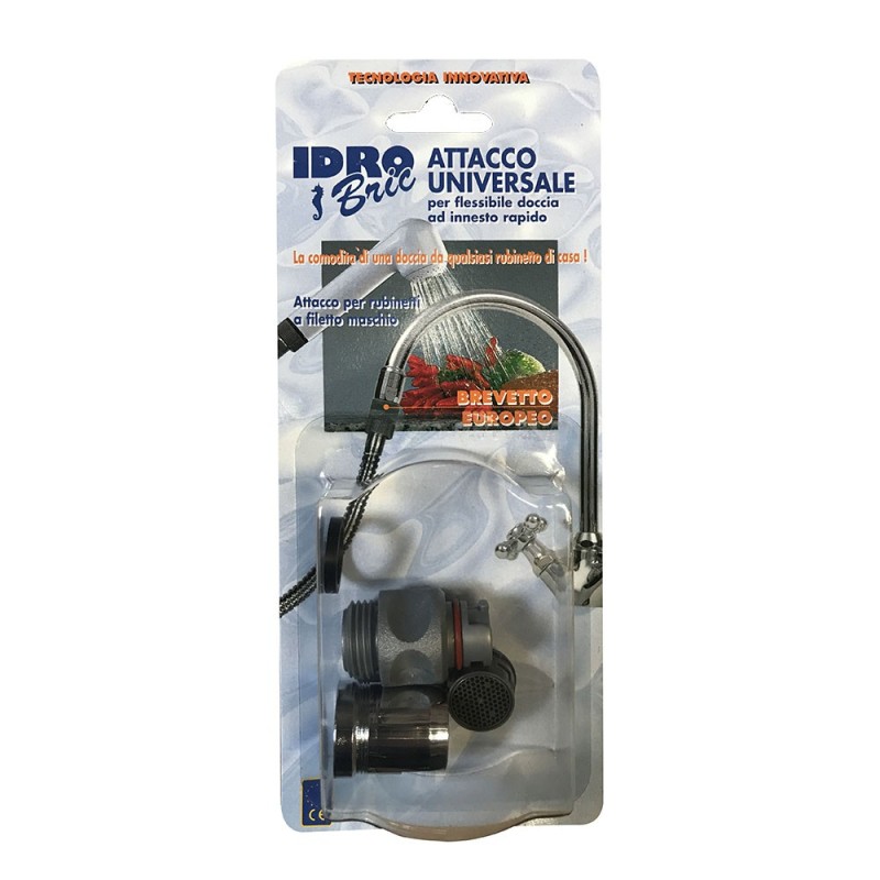 Attacco universale innesto rapido per flessibile doccia per rubinetto m Idrobric B0130 M