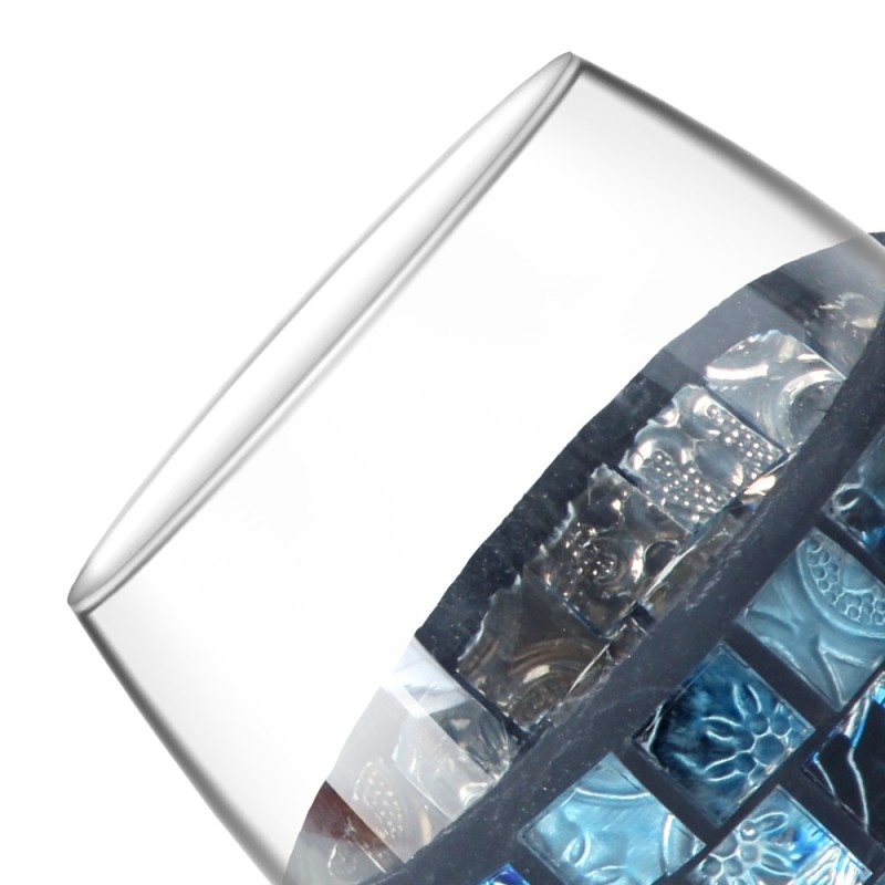 Bicchiere serie crystal in vetro mosaico blu Aquasanit QF9100BL