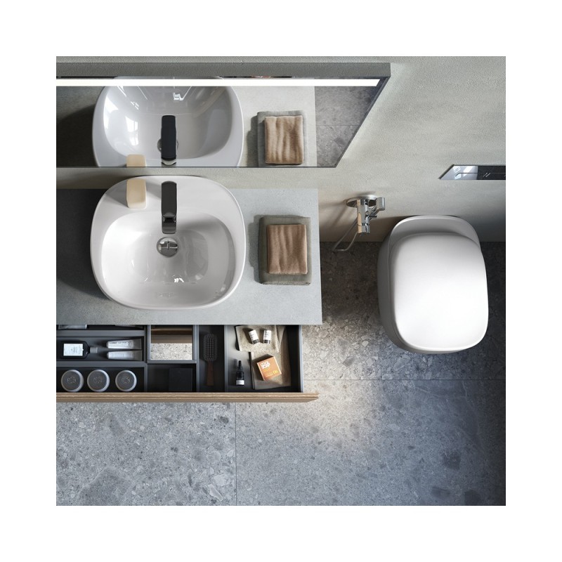 Lavabo sospeso 55 cm serie illusion ovale Rak Ceramics 182-I100-55