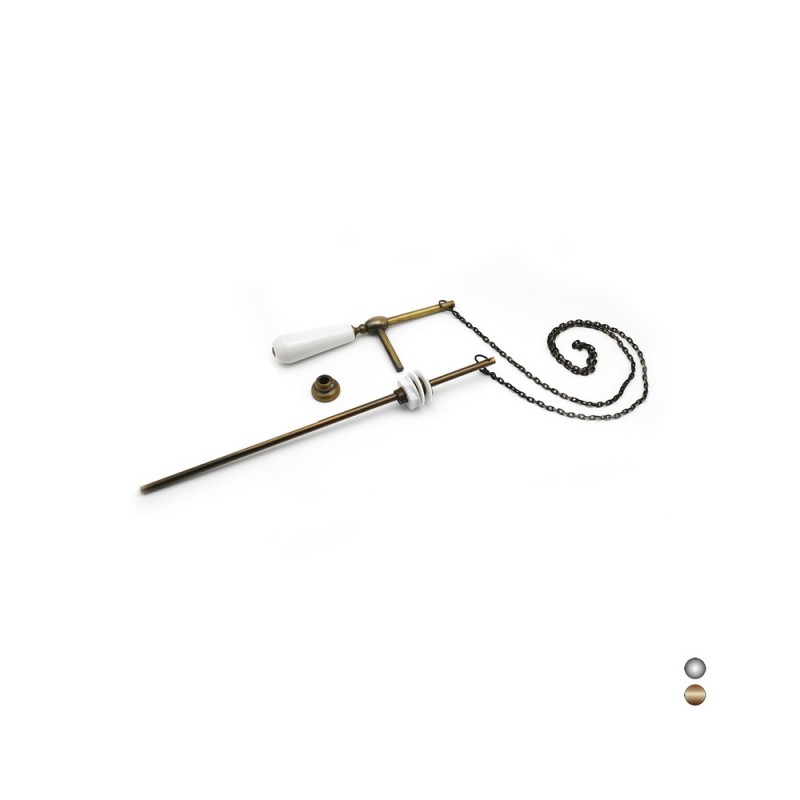 Kit asta e catenella per cassetta alta antichizzata bronzata DH 182-R5094-BR
