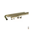 Set 3 tubi ottone per cassetta alta antichizzata cromata DH 182-R5096-CR