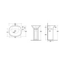 Lavabo autoportante sensation senza foro rubinetto Rak Ceramics 182-U113