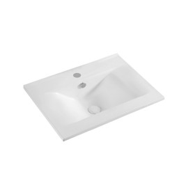 Lavabo sopra-piano bianco con foro rubinetto cm 62x46 LINPH 185-LS67