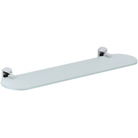 Mensola in vetro satinato verde - serie forma con supporti cromati Remer FR20