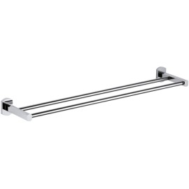 Portasalviette da muro doppio 60 cm con supporti cromati - serie forma Remer FR33
