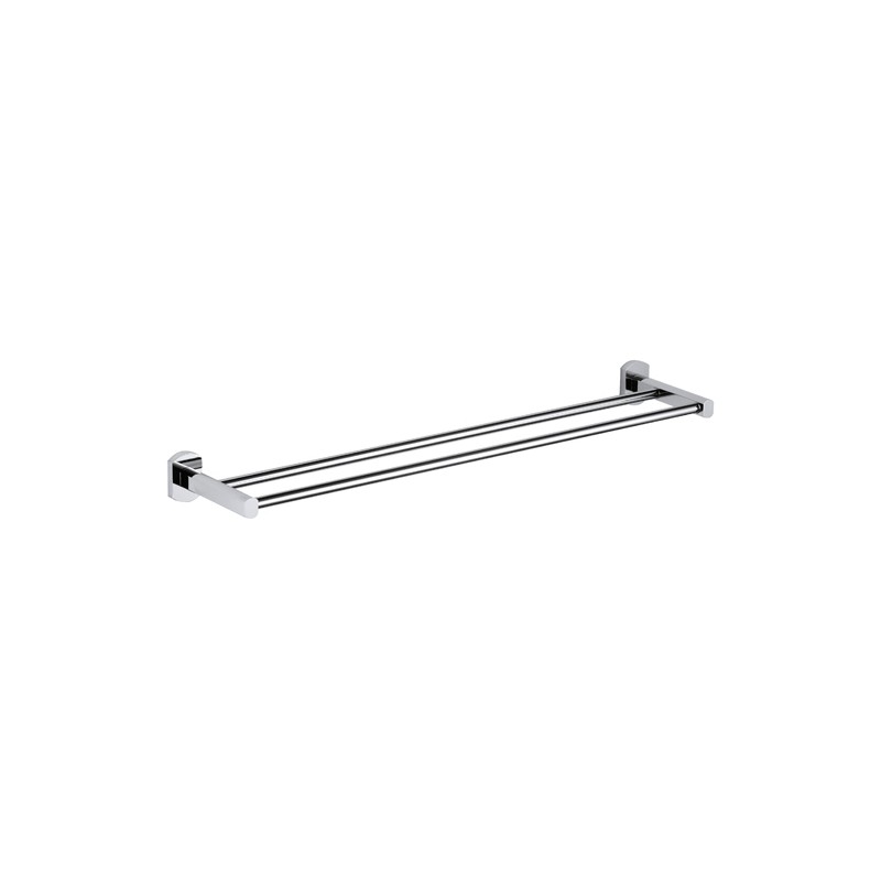 Portasalviette da muro doppio 60 cm con supporti cromati - serie forma Remer FR33