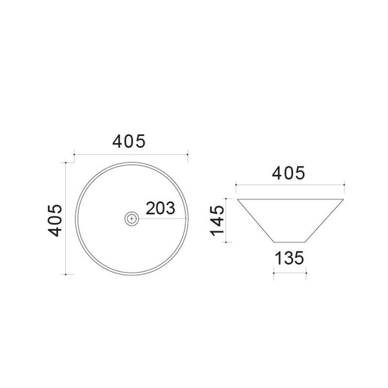 Lavabo d'appoggio D40,5 cm sabbia slim serie 3 LINPH 185-LVA03-SB405 Lavabo d'appoggio D40,5 cm sabbia slim serie 3 LINPH 185-LVA03-SB405