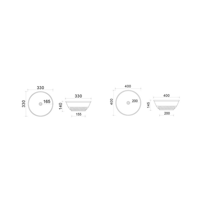Lavabo d'appoggio grigio D40 cm slim serie 4 LINPH 185-LVA04-GC400