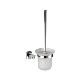 Portascopino da muro in vetro bianco sabbiato - serie forma Remer FR66