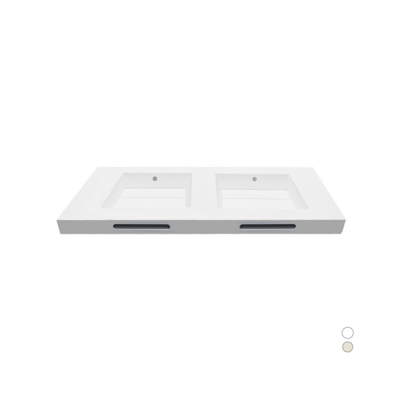 Lavabo beige doppia vasca linea emotion serie confidence 4 Rak Ceramics 185-MCN04-C120