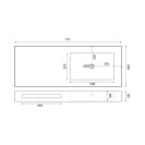 Lavabo beige 121x46 cm linea emotion serie sharp 3 Rak Ceramics 185-MSH03-C120S