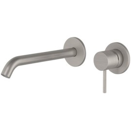 Miscelatore lavabo da incasso in acciaio inox e bocca 19 cm Remer SSX15PL