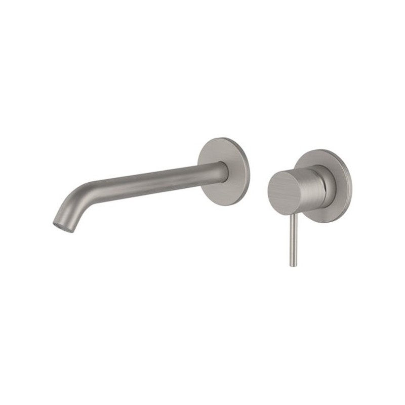 Miscelatore lavabo da incasso in acciaio inox e bocca 19 cm Remer SSX15PL