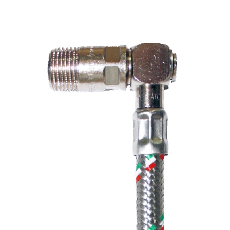 Flessibile in acciaio inox con curva per scalda acqua Idrobric H0208X40