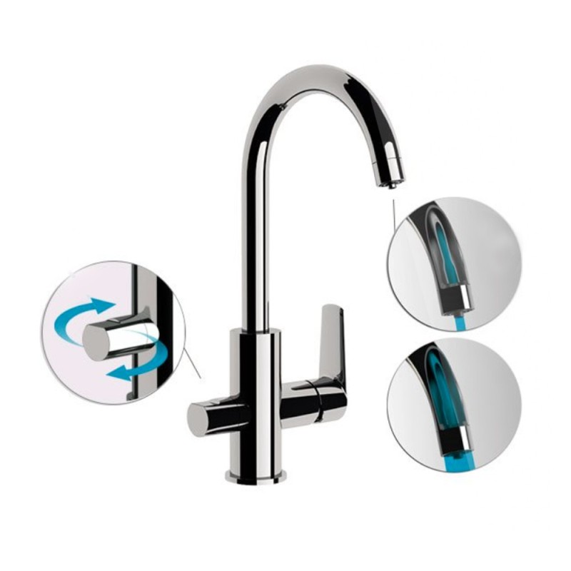 Rubinetto lavello cucina a tre vie di ingresso - serie vanity Remer V79DW