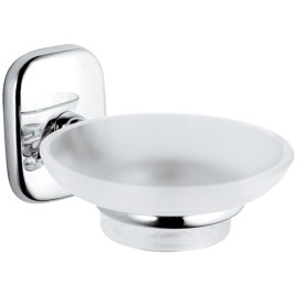 Portasapone da muro in vetro bianco sabbiato - serie suite Remer SU10