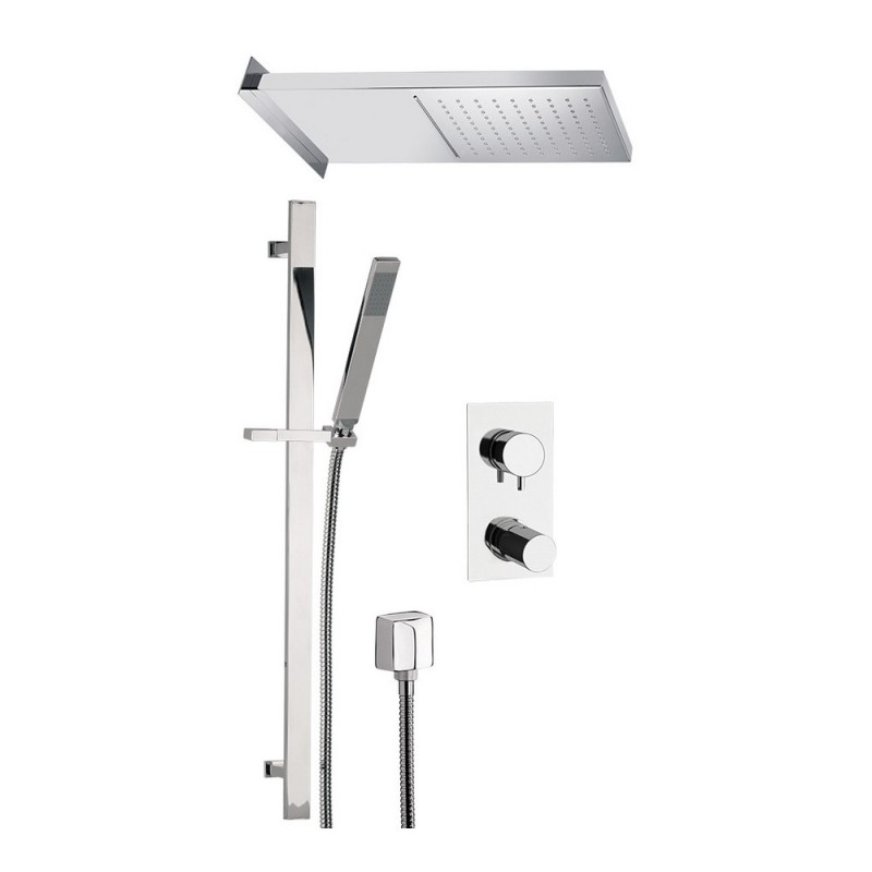 Set doccia con soffione a parete 50x50 serie 5th Avenue Mariani Rubinetterie 17AAV5P3SR003