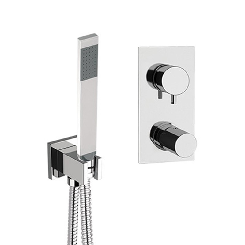 Set doccia con soffione a parete 50x20 in acciaio inox serie 5th Avenue Mariani Rubinetterie 17BAV5P3SR003