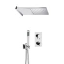 Set doccia con soffione a parete 50x20 in acciaio inox serie 5th Avenue Mariani Rubinetterie 17BAV5P3SR003