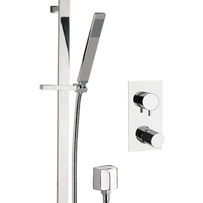 Set doccia con soffione ultrapiatto 20x20 serie 5th Avenue Mariani Rubinetterie 17AAV5P2QX20