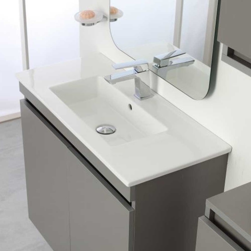 Composizione bagno 80x37 cm sospesa 2 ante grey pastello Feridras 803005