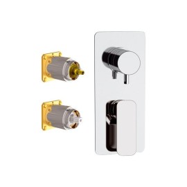 Miscelatore incasso doccia con deviatore a tre vie e sette posizioni da abbinare al box incasso art. DANBOXD3 - Serie Tiara D...