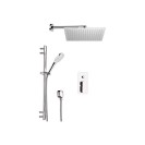 Set doccia con miscelatore, soffione quadro ultra piatto 33x22 cm e saliscendi - Serie Tiara Daniel Rubinetterie TA614ZB