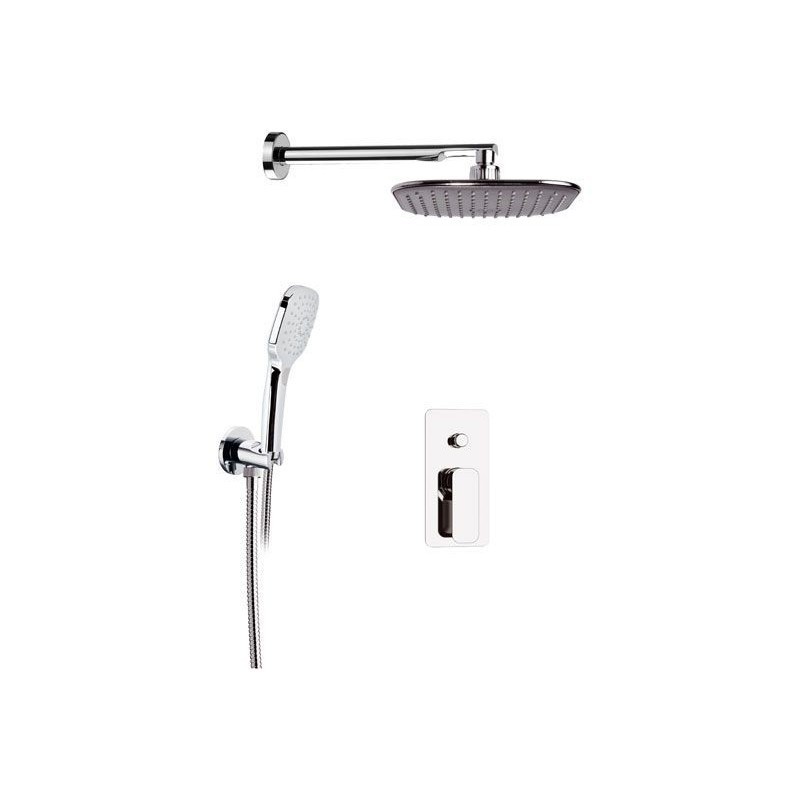 Set doccia con miscelatore doccino e soffione quadro 20x20 - Serie Tiara Daniel Rubinetterie TA615Z