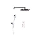 Set doccia con miscelatore doccino e soffione quadro 20x20 - Serie Tiara Daniel Rubinetterie TA615Z