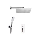 Set doccia con miscelatore, soffione quadro 20x20 e doccino - Serie Tiara Daniel Rubinetterie TA615ZB