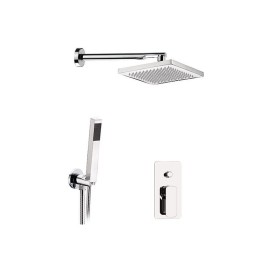 Set doccia con miscelatore, doccino e soffione quadrati - Serie Tiara Daniel Rubinetterie TA615ZO