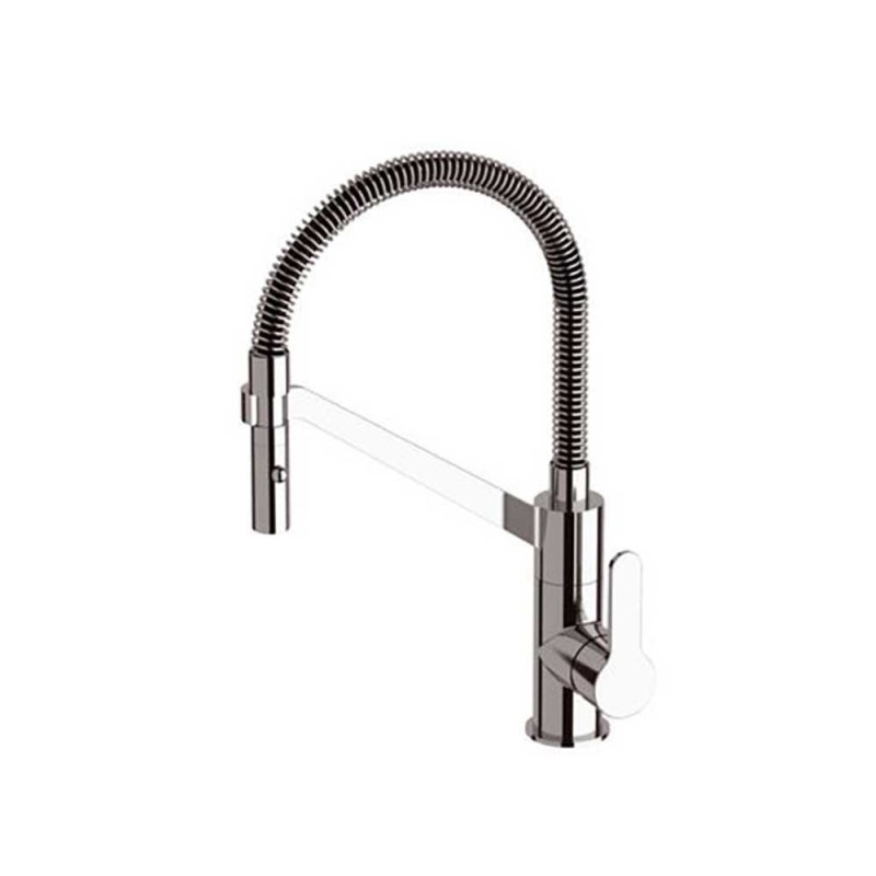 Miscelatore monocomando lavello di design con flessibile nero - serie winner Remer W533