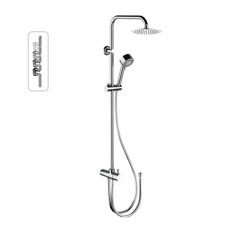 Colonna doccia con doccetta in abs e soffione ultrapiatto Remer 330X9MOUFM20NRA