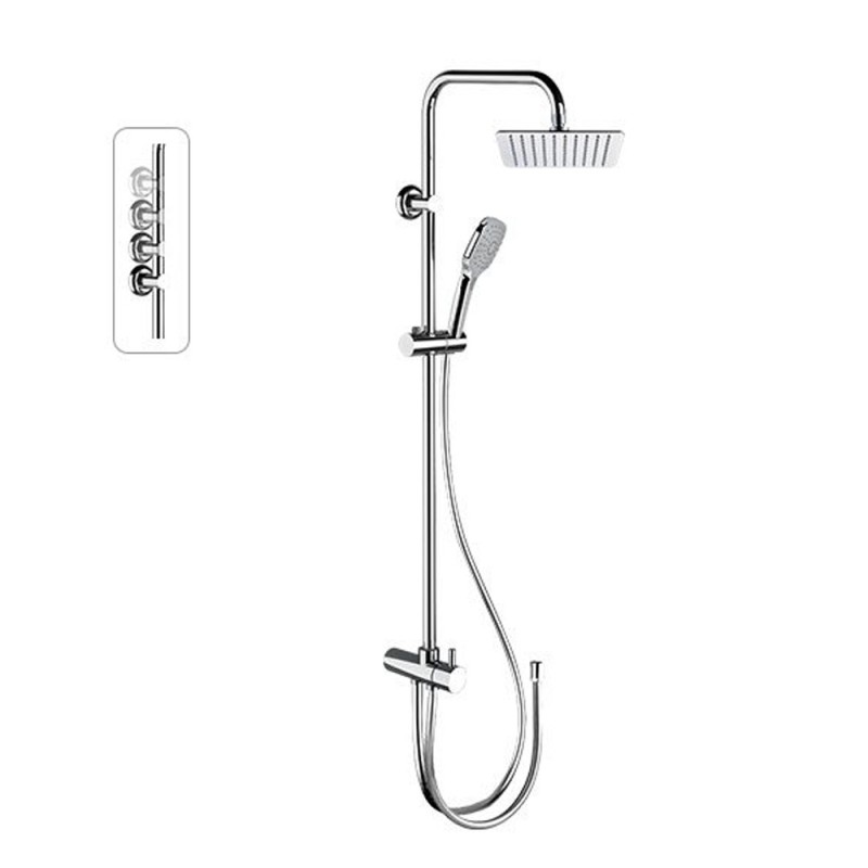 Colonna doccia moderna con soffione quadrato ultra piatto Remer 330X8CPUFD20NRA