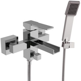 Rubinetto vasca esterno con bocca a cascata - serie qubika cascata Remer QC02