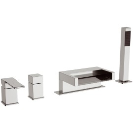 Rubinetto bordo vasca con deviatore - serie qubika cascata Remer QC06