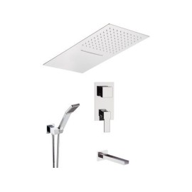 Set doccia con soffione ultrapiatto - serie qubika cascata Remer QC94S04UFCA
