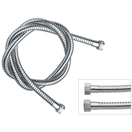 Flessibile per doccia in ottone cromato Ø 14 F.F. con attacco a doppia ghiera Remer 333100