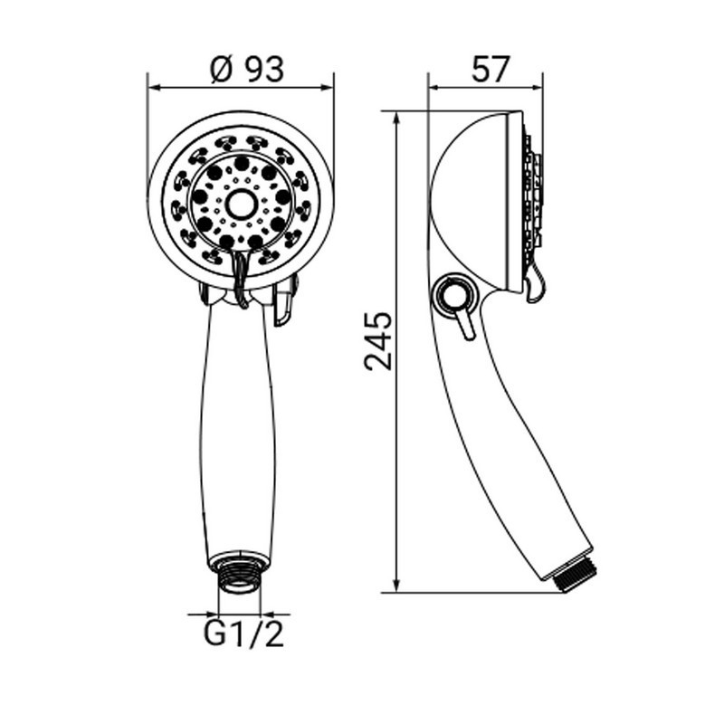 Doccino serie butterfly cromato a 5 getti Idrobric BLIDOC0111CR